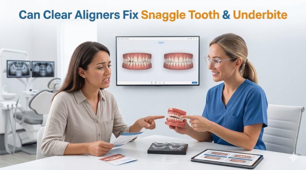 Can Clear Aligners Fix Snaggle Tooth & Underbite?